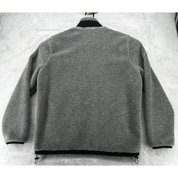 American Eagle‎ Outfitters Sweater Mens Size Large Gray Sherpa Zip Fleece Lined - Picture 7 of 10